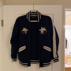 Capulet Navy and Cream Bomber Jacket
